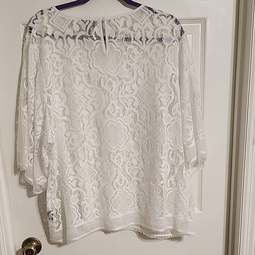 Worthington White Lace Blouse - Picture 5 of 7